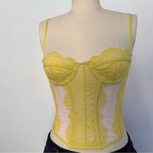 Yellow Lace Bustier Corset